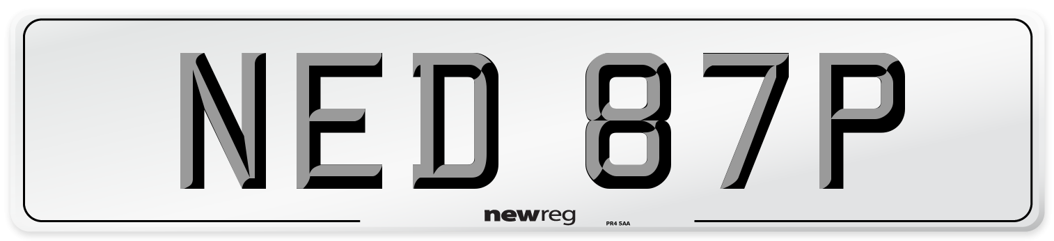 NED 87P Number Plate from New Reg